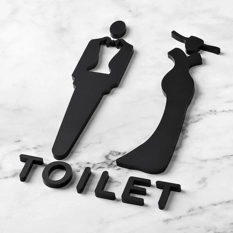 Selvklebende WC-skilt 32x20cm - Svart