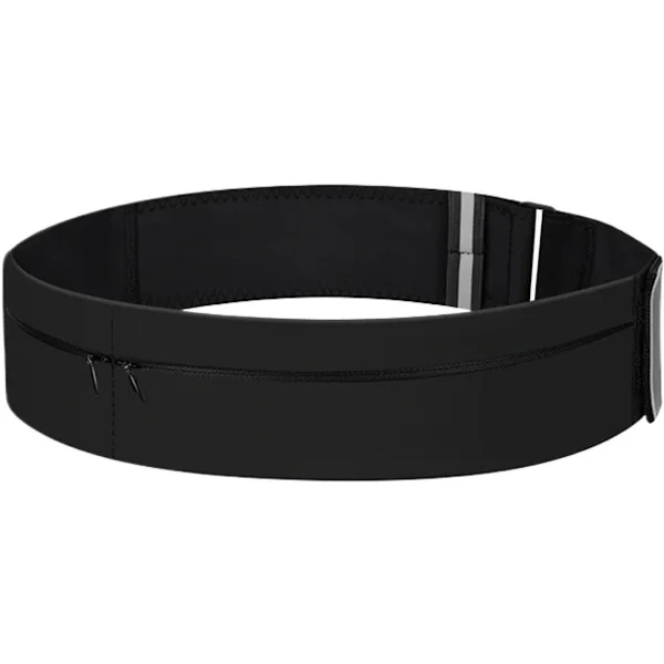 Ohut juoksuvyö naisille ja miehille, vyölaukku, terävä vyö, Flip Belt -vyö, vedenpitävä säädettävä vyötärölaukku, musta