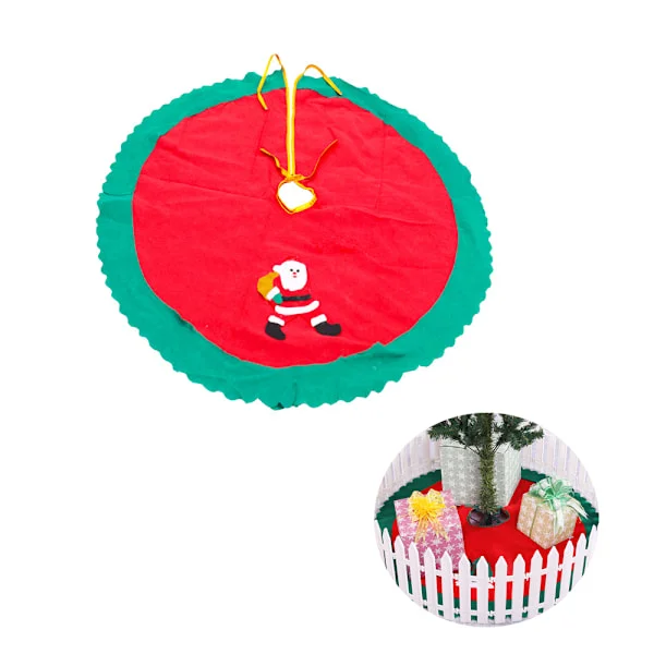 90 cm rund juletre gavematte skjørt base gulvteppe juledekorasjon (Julenissen)