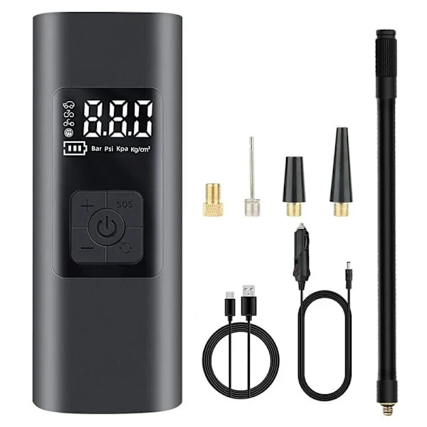 6000mAh Mini Bärbar Kompressor Bildäckspump 150Psi Elektrisk Cykelpump med SOS-ljus Uppladdningsbar Luftpump med Stor