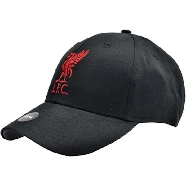 EPL Liverpool Football Club Crest Caps Unisex (Én Størrelse) Svart/Rød