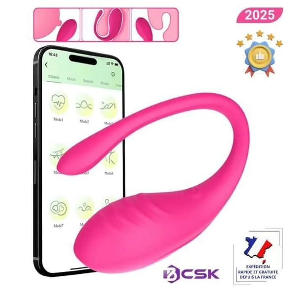(Rosa) BCSK Mini Vibrator för Kvinnor med Fjärrkontroll | Vibrerande Ägg Anslutet till Telefon, Bluetooth Fjärrkontroll, Sexleksaker för Par för 
