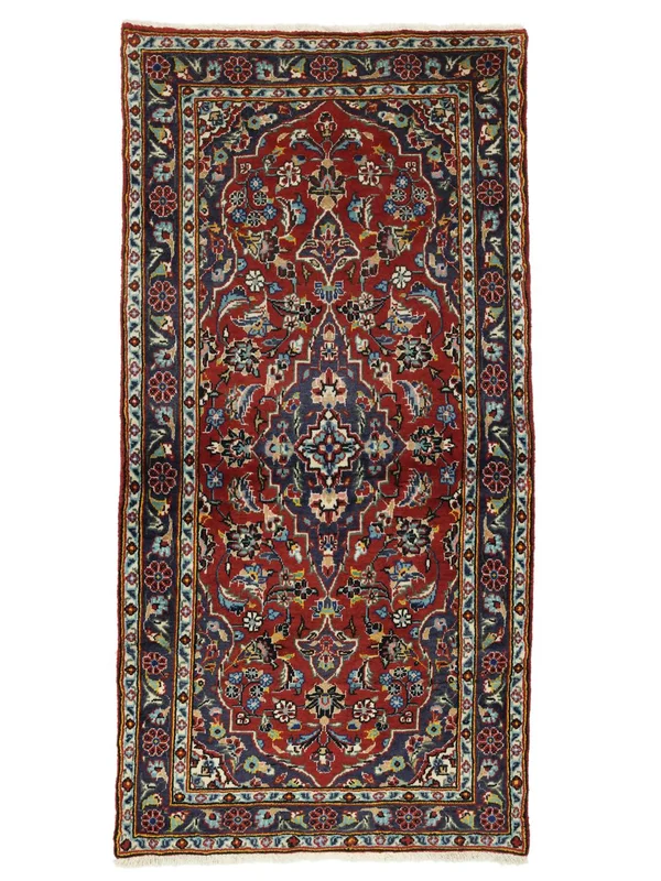 Medallion Small Keshan Rug 70X137 Wool
