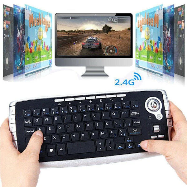 Trådlöst trackball-tangentbord, minimus och 2,4G trådlöst tangentbord