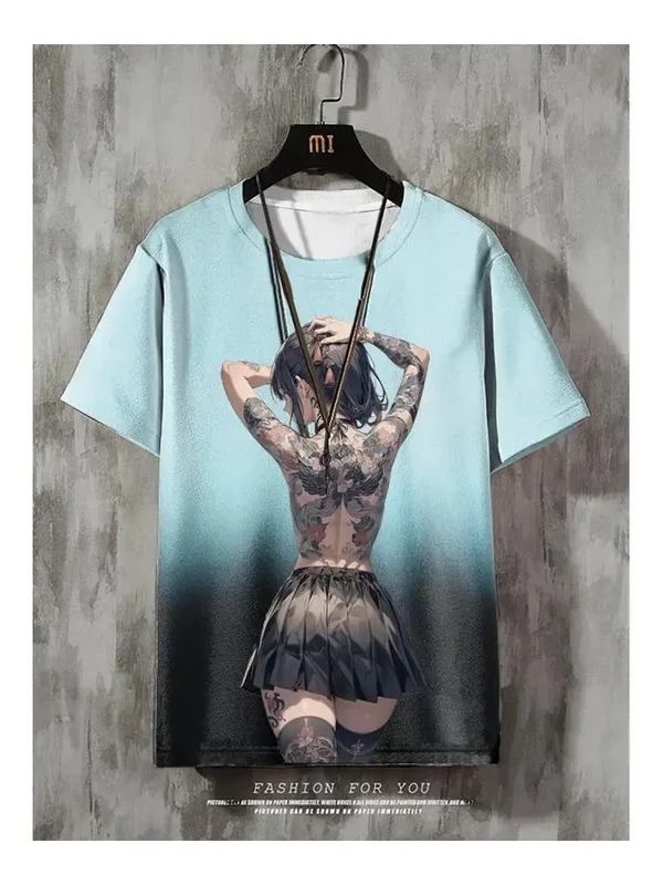 AliExpress - Herren T-Shirt 3D-Druck Anime Charaktere Farbverlauf Druck Kurzarm T-Shirt Männer Mode Straße Männer Kleidung lose T-Shirt