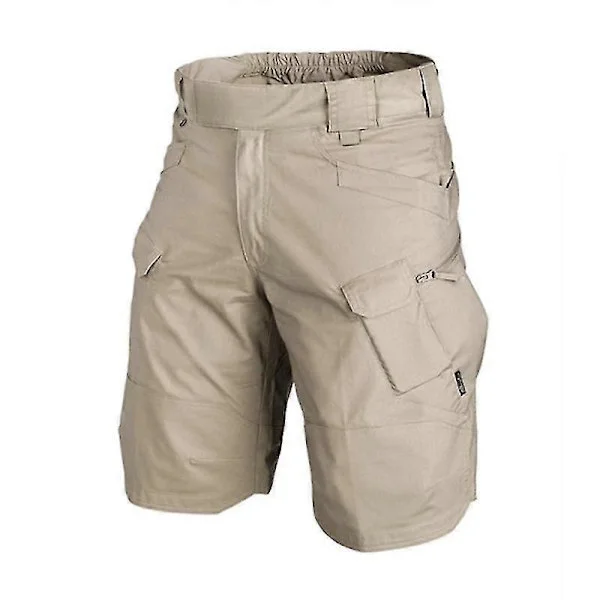 Khaki2XL Vattentäta taktiska arbetsbyxor för män, lediga militära stridsbyxor, lätta och ventilerande vandrings-, fiske- och utomhusshorts