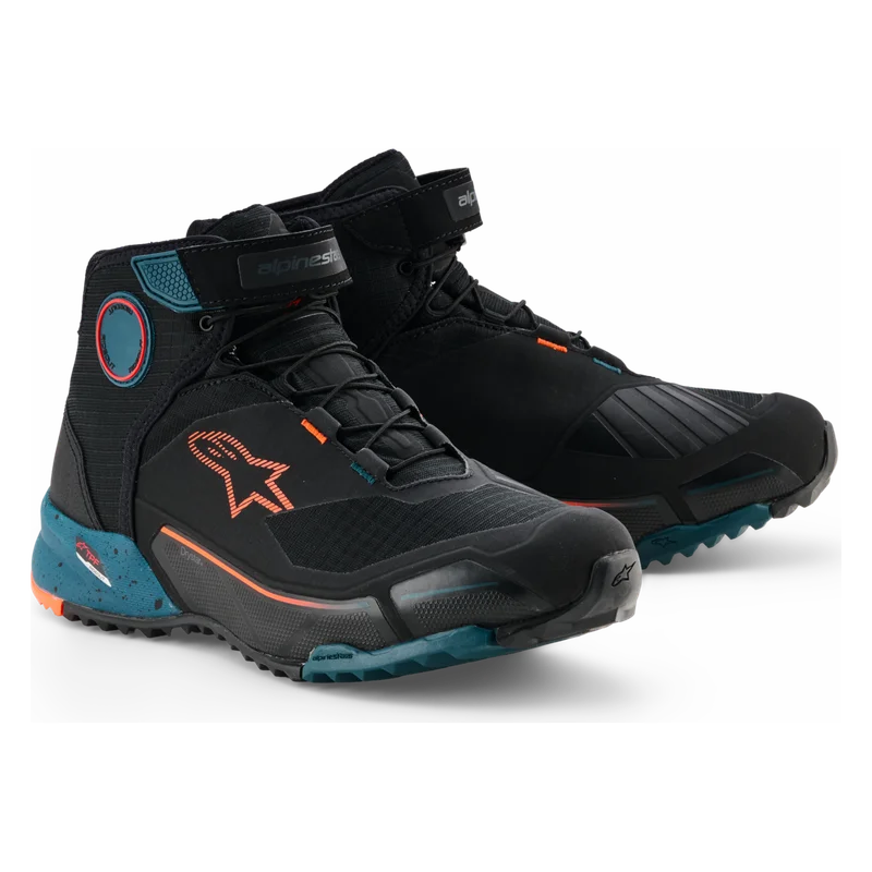 Motorradschuhe Alpinestars CR-X Drystar Schwarz/Petrol/Fluo Orange 39
