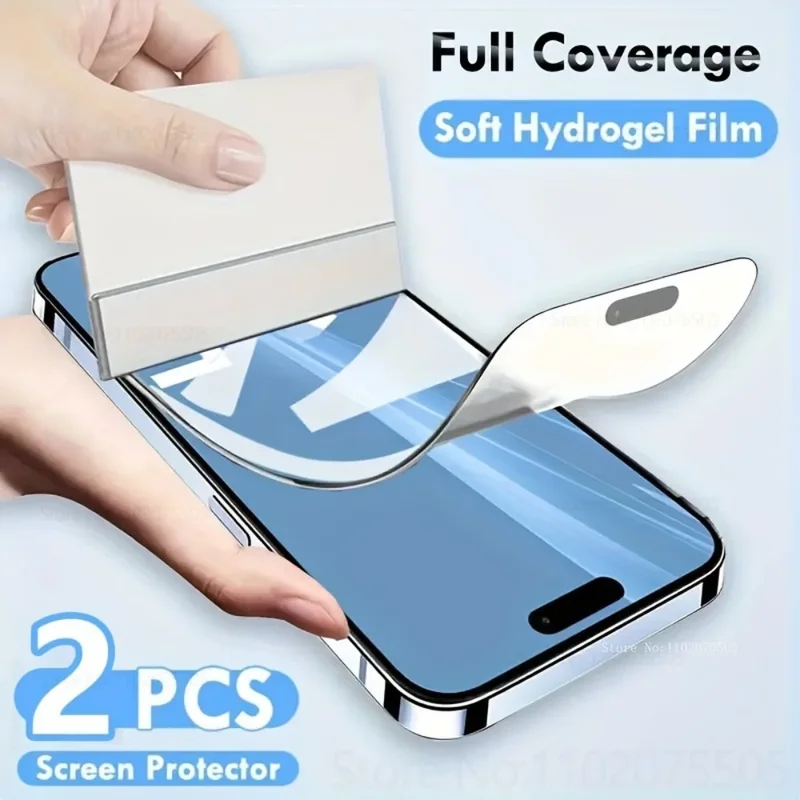 AliExpress - Film Hydrogel HD transparent à couverture complète, 2 pièces, pour IPhone 17/16/15 Pro Max 13 Pro, protecteurs d'écran 12/11 Pro Max 14 