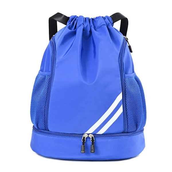 Vanntette svømmeposer for barn og voksne, store gymbager med snøring, sportsbager med snøring, unisex PE skoposer, blå. Blå