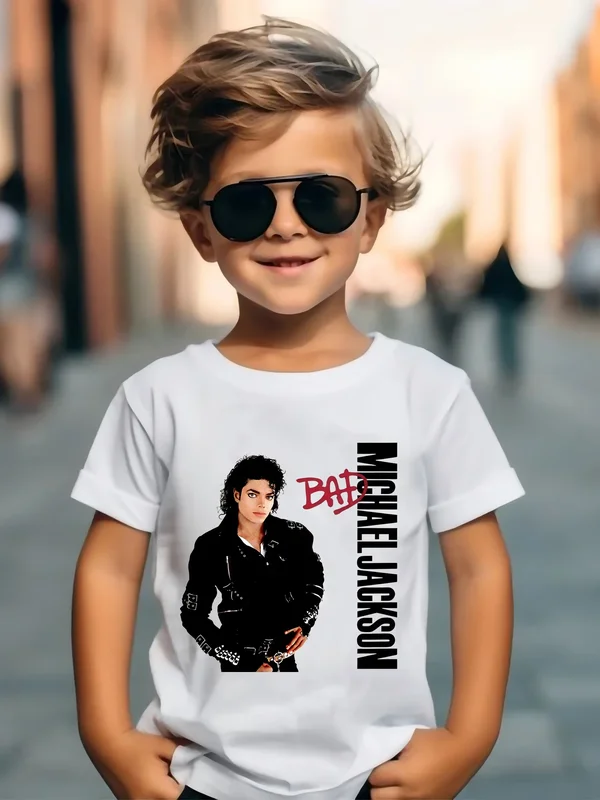 AliExpress - Michael Jackson Rock N Roll T-shirt voor kinderen Kindermode Top met ronde hals Zomer casual kleding voor babyjongens en meisjes