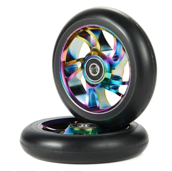 100mm Løbehjul Hjul - Pro Løbehjul Hjul 100mm Par - 100mm Metal Løbehjul Hjul Udskiftning - Pro Løbehjul Hjul 100mm - Løbehjul Hjul til Børn