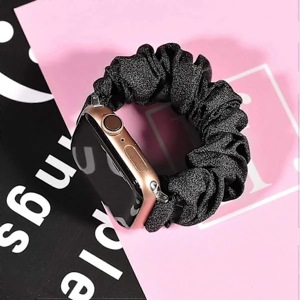 3-pak Kompatible med Apple Watch Armbånd Scrunchies 42mm Stof Blødt Mønstret Trykt Stof Armbånd Armbånd Kvinder IWatch Elastiske Scrunchy Bånd 44mm