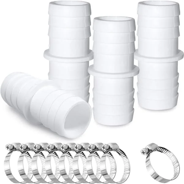 4-delars adapter pooltillbehör, 32 mm diameter, poolröranslutningssats med 8 klämringar