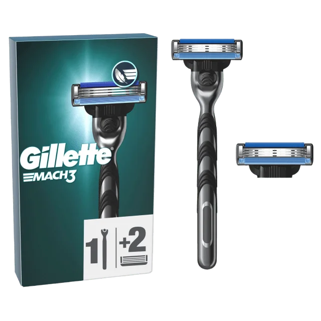 Gillette Mach3 Rakhyvel, 2 rakblad Rakning Herr 1ST