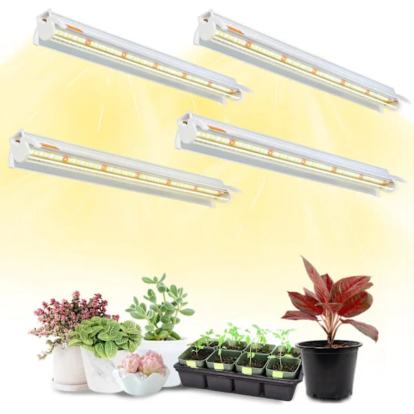 Växtlampor för inomhusodling av plantor - 40 cm långa, 4-pack (10W x4) Fullspektrum T5 odlingsljusramper för fröstart, 4000K vit LED-odlingslampa