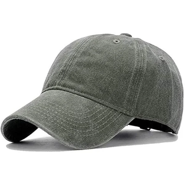 Vasket bomuld kasket til mænd og kvinder, lav profil, slidt vintage baseballkasket, almindelig justerbar far-hat