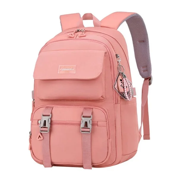 {hw} Backpack for Teenage Girls, Casual, for Middle School and High School, Women, Daily Travel Bag, Laptop Bag, Pink