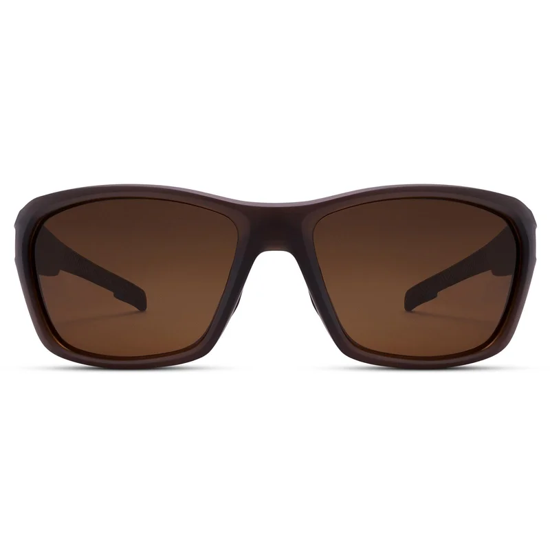 Gafas de sol deportivas negras con lentes marrones polarizadas para hombres - Gafas de sol deportivas