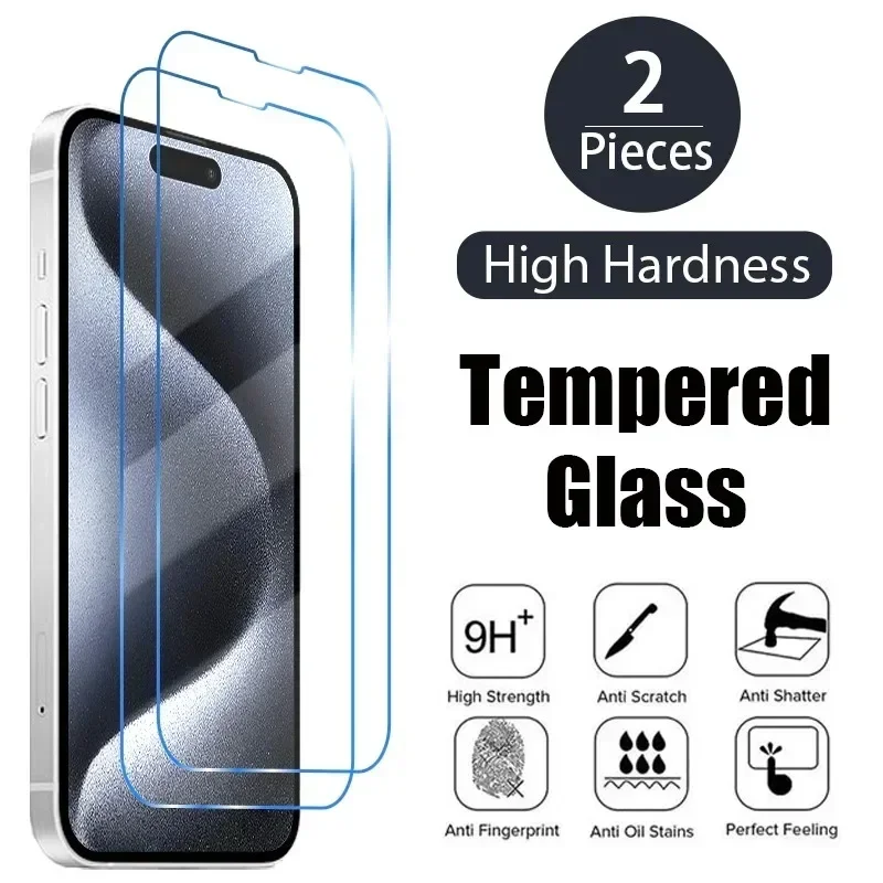 AliExpress - 2PCS gehärtetes Glas für iPhone 11 12 13 14 15 16 Pro Max 16 15 Plus Displayschutzfolie für iPhone 12 13 Mini XR X XS Max 7 8 Glas