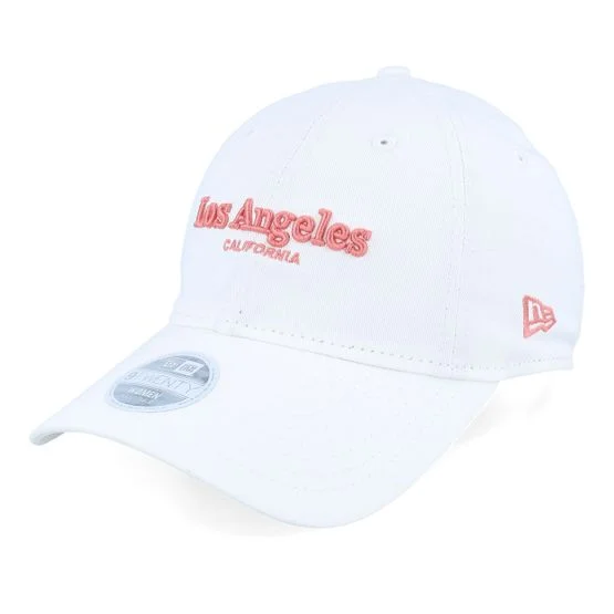 New Era - White unconstructed Caps - Womens Wordmark 9TWENTY White/Peach Dad Cap @ Hatstore