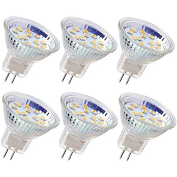 6 st MR11 LED-lampor GU4 Spotlight-lampor 3W 18LED (kall vit)
