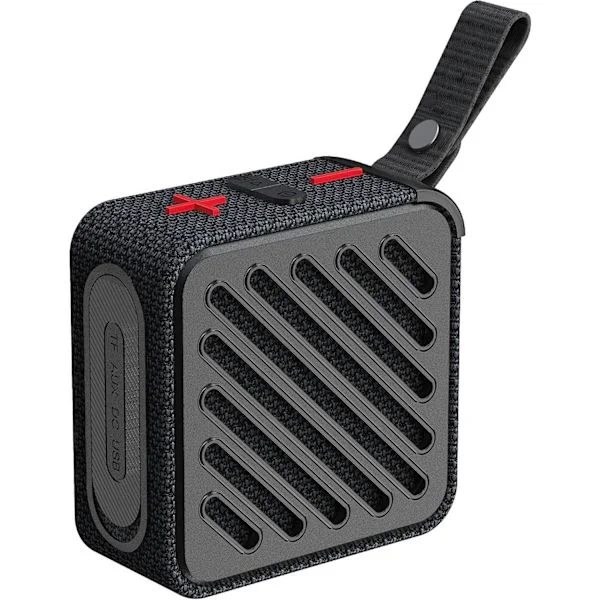 Bärbar trådlös högtalare med tygdesign, perfekt som present, för bil, hem och utomhusbruk, trådlös högtalare med HD-ljud (SVART)