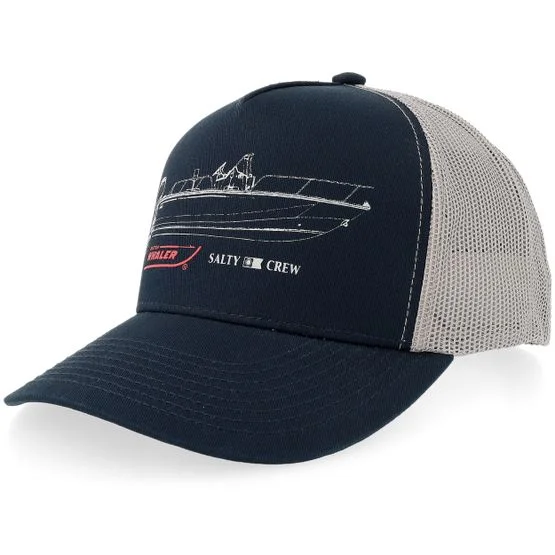 Salty Crew - Blå trucker Caps - "Whaler Navy A-Frame Trucker " @ Hatstore
