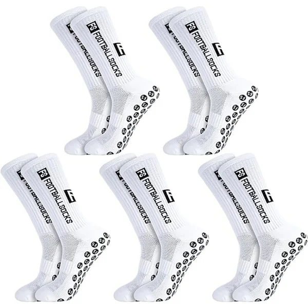 5 Pairs Soccer Socks, Non-Slip Football Grip Socks