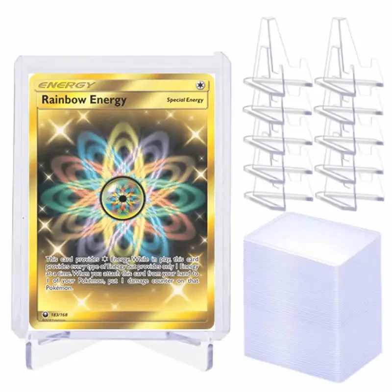 AliExpress - 1-10 Stuks Hard Plastic Kaarten Mouwen En Stand Display Set Voor Yugioh Pokemon Honkbal Voetbal Game Card Trading protectors