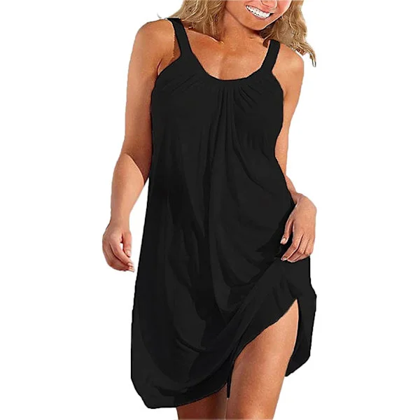 Dam Beach Baddräkt Baddräkt Cover Ups Badkläder Sommar Halter Dress