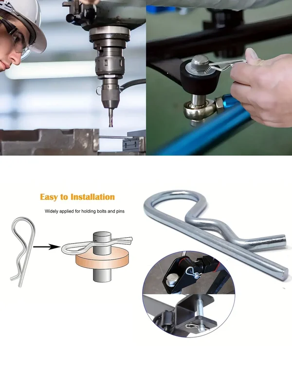 AliExpress - 100/150 stuks splitpennen veerconnectoren 2 mm, R-clips spalkassortiment gegalvaniseerde veerpennen veiligheidsspelden set