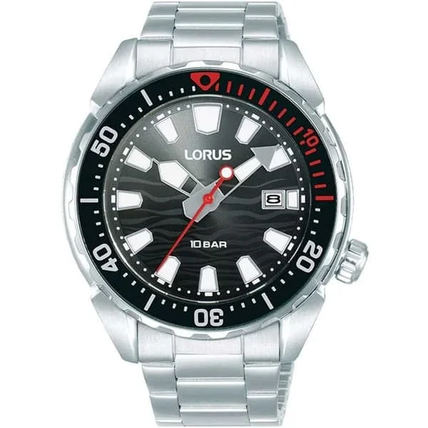 Lorus Sports Diver RH945RX9 Klocka Herr 41 mm Kvarts Seiko 10 ATM Stål Svart Urskiva