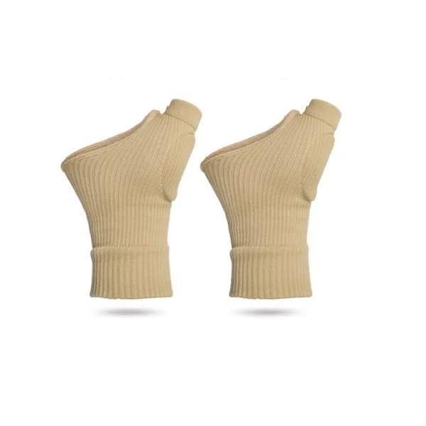 Compression Gloves with Wrist and Thumb Support 1 Pair Beige