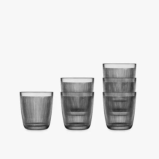 HADELAND GLASSVERK Glass Røkgrå Siri 20cl 6stk