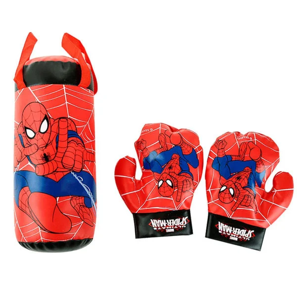 Spider-Man Boxningssäck för Barn, Boxningssäck Leksak med Boxhandskar och Justerbart Ställ, Födelsedagspresent för Pojkar 4-9 År