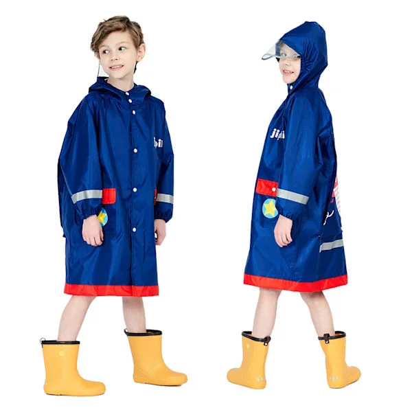 Sadetakki hupulla Lapsille Vedenpitävä Poncho Lapsille Unisex Lätäkköeläin Kuviollinen Unisex Sadetakki Pitkä Takki Takki Kirkkaalla Lipalla ja 
