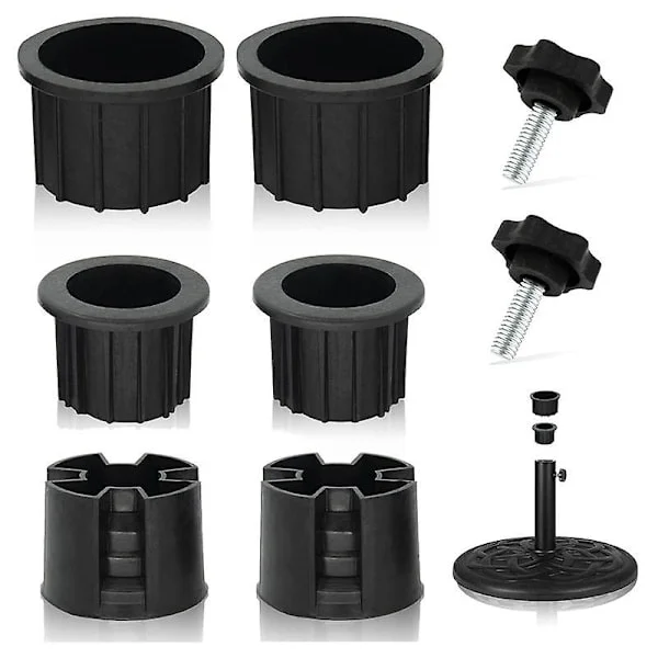 8 stk. Paraplybase Stativ Hull Ring Plugghette og Lokk Terrasseparaply Stativ Reservedeler Stativbase Stabilisator