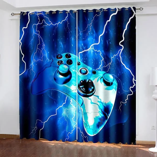 Mørkleggende gardiner for gutter og tenåringer 132 x 160 cm Videospillgardiner i moderne stil for barn og jenter null none