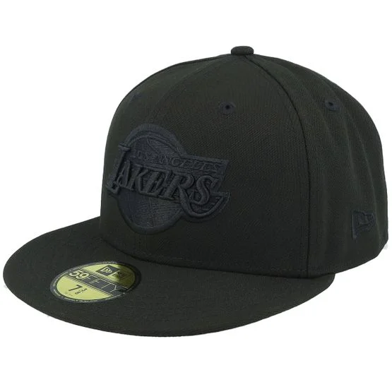 New Era - Los Angeles Lakers NBA Essential 59FIFTY Black on Black Fitted Fitted Black Cap - NBA @ Hatstore