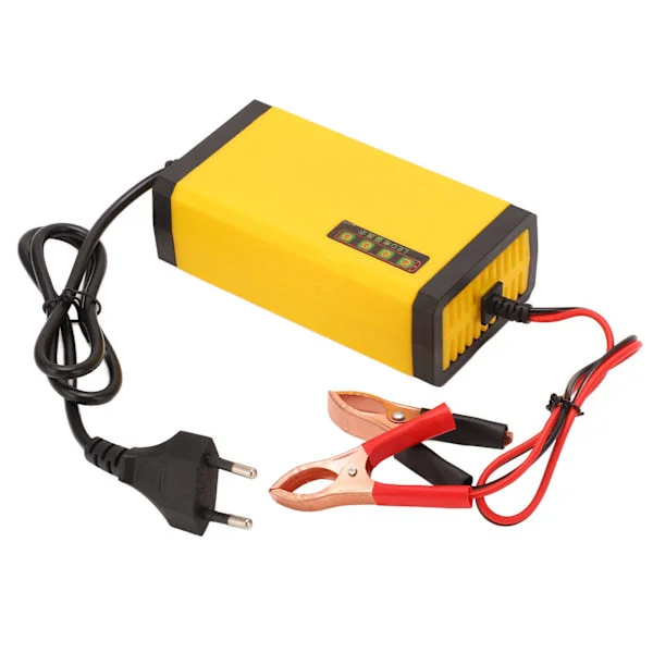 Smart 12V batterilader med LCD-skjerm, multifunksjonell EU-plugg