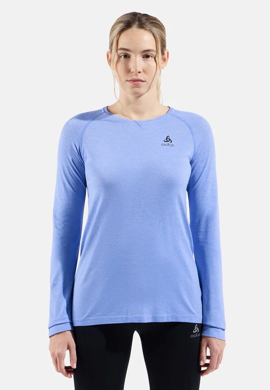 Odlo Women's Essential Seamless Long-Sleeve Running T-Shirt, M, purple
