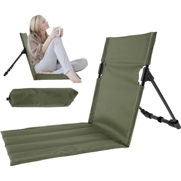 1 stk. (grøntsags) foldbar campingstol - Foldbar strandstol - udendørs campingstol - bærbar foldbar campingstol med opbevaringstaske, letvægts