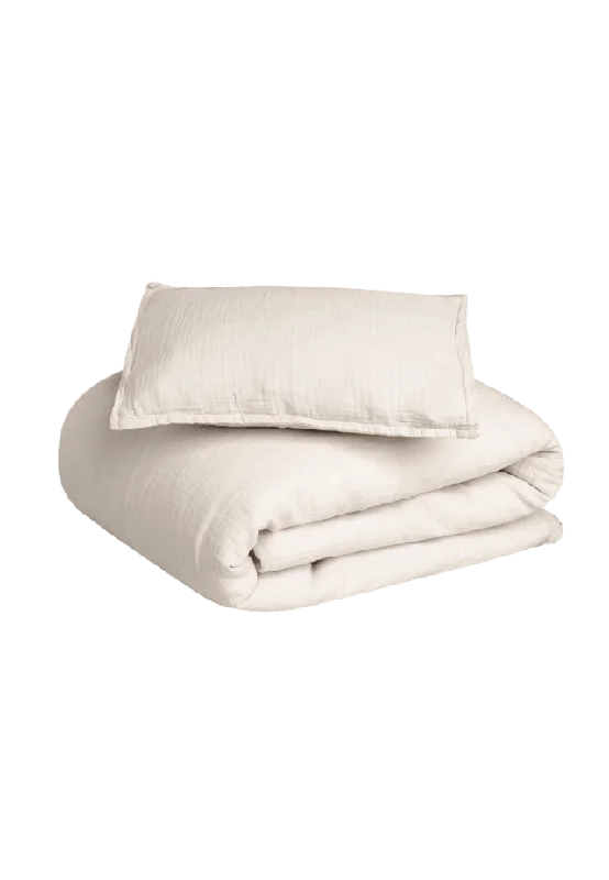 Garbo&Friends Muslin Bäddset Junior 100x130 cm Sängkläder Beige 100x130/ 35x55