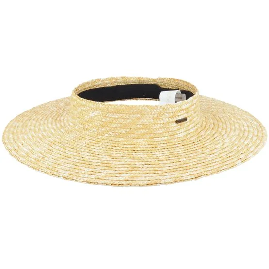 Brixton - Beige straw Hat - Joanna Visor Honey Straw Hat @ Hatstore