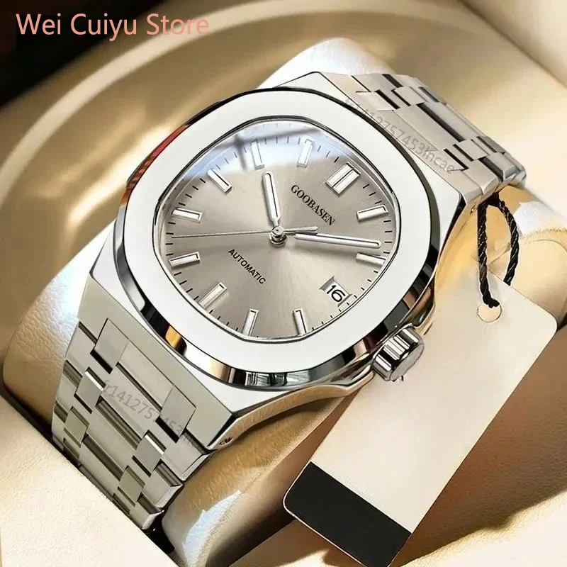 AliExpress - Nieuwe 2025 Heren Automatisch Horloge Lichtgevende Man Horloges Stalen Band Waterdicht Horloges Heren Luxe Merk Horloge