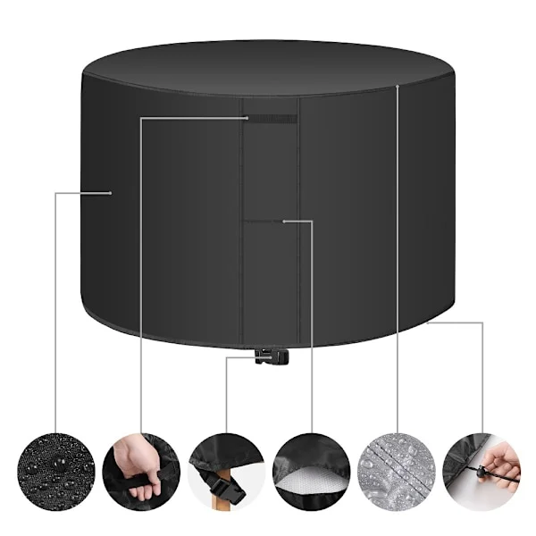 142X68CM Round Furniture Cover 420D Oxford Cloth Waterproof Outdoor Garden Table and Chair Cover Garden Furniture Dust Cover