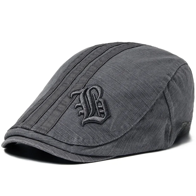 AliExpress - CNTANG nouveaux hommes béret mode broderie casquette plate visière d'été pour homme mode Vintage coton bérets décontractés réglable