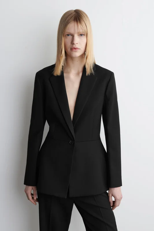 COS Women's Tailored Peplum Blazer in Black