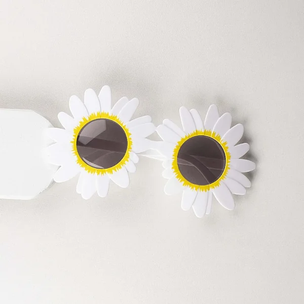 Blomsterbriller Tusenfryd Solbriller HVITE GRÅ LINSER GRÅ LINSER