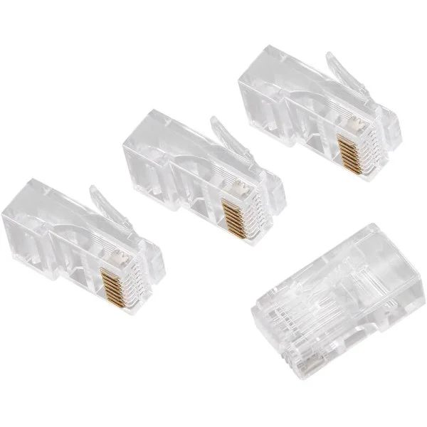 RJ45-kontakt CAT5E Modulär Ethernet-kabel 8P8C RJ45-ändar Ethernet-kabel Crimp-kontakter UTP Nätverksuttag 30U